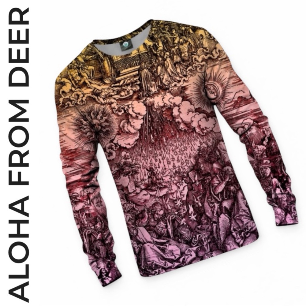 ALOHA FROM DEER “SOULS UNDER THE ALTAR” RENAISSANCE GRAPHIC SUN MOON SWEATSHIRT